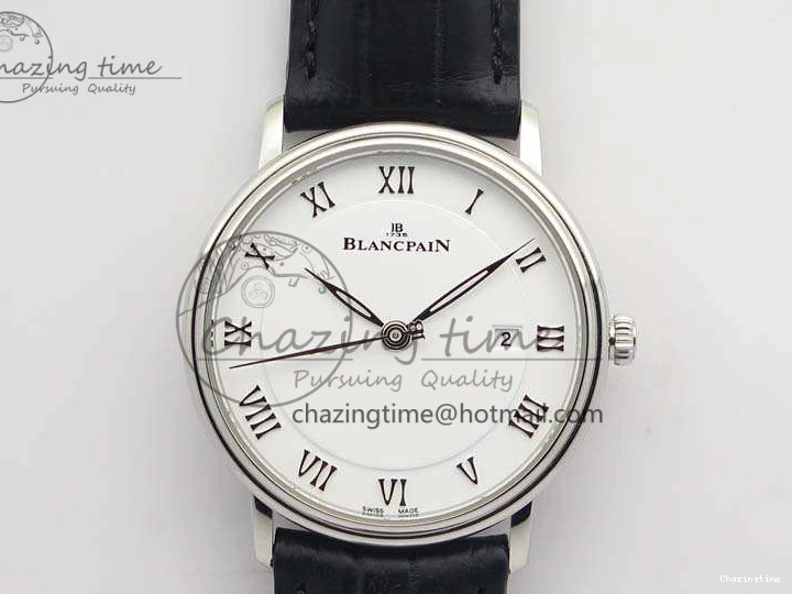 0326 Villeret 6651 SS ZF 1:1 Best Edition White Dial On Black Leather Strap A Practical 8098